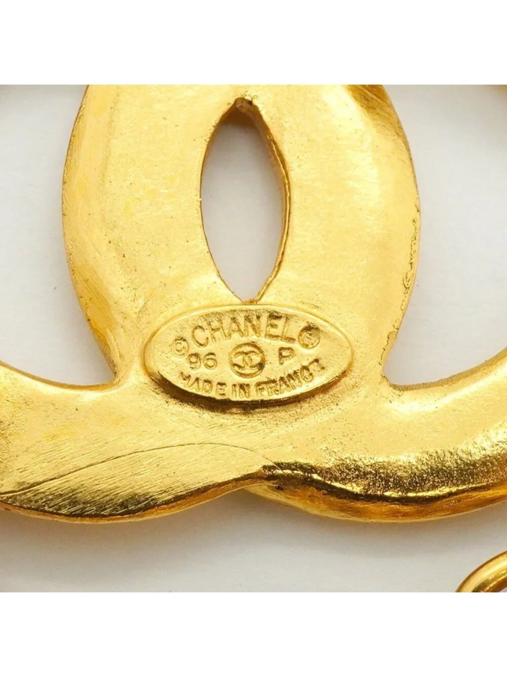 Chanel Brooch Vintage CC Logo Gold Plated